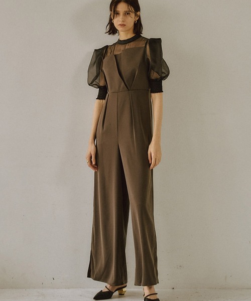 LE'RURE パンツドレス Irregular cutter combination 「低身長向け