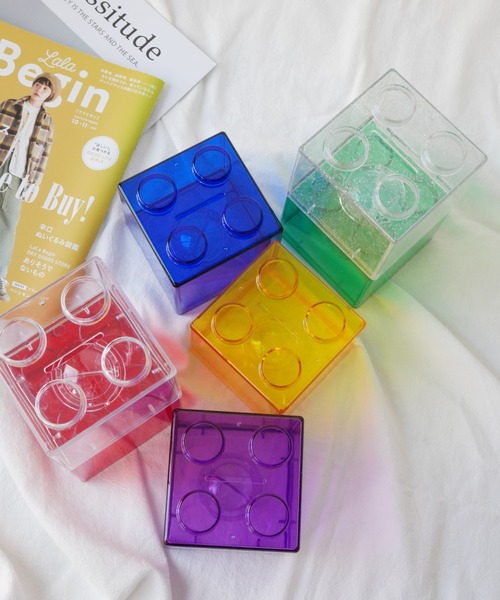 インテリア 「 Sowel. / ソエル 」 クリアカラー ブロック 貯金箱