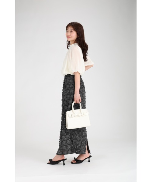 fifth（フィフス） ブラウス シャツ シアーパフスリーブハイネック