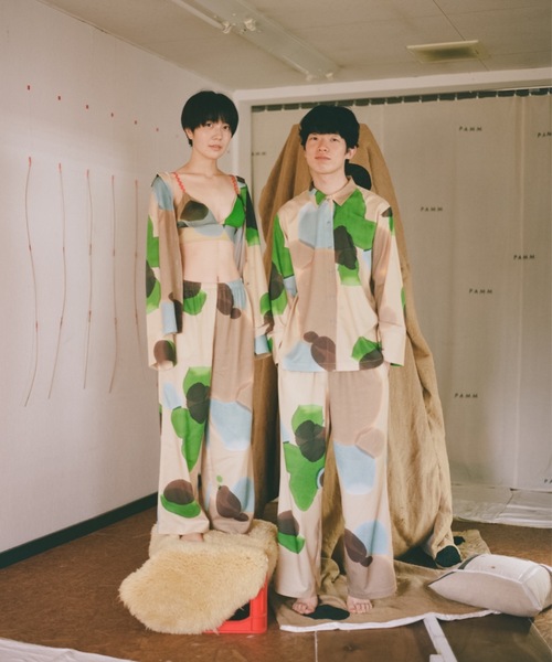 PAMM（パム） パジャマ ルームウェア 大きく描いた植物のパジャマ