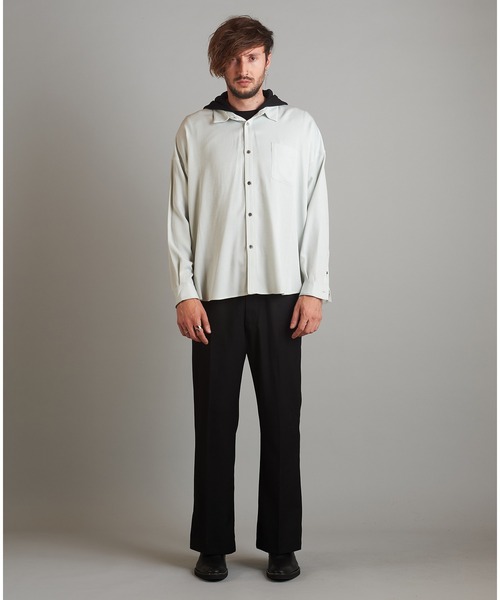 NO ID.（ノーアイディー） シャツ 「NO ID.」Hooded Tencel Denim Big