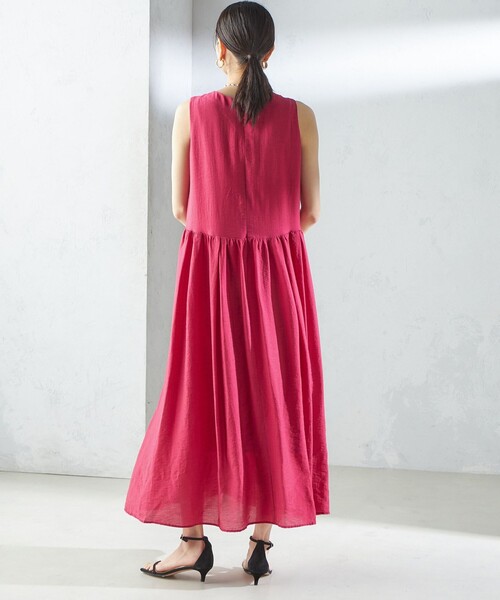 SHIPS（シップス） ワンピース 「手洗い可能」シルク混 シアー