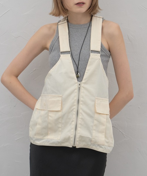 leimn ベスト ジレ 2WAYサスペンダートップス レディース : ZOZOTOWN
