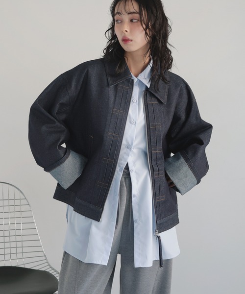 LIAN（リアン） デニムジャケット gジャン ステッチデザインビック