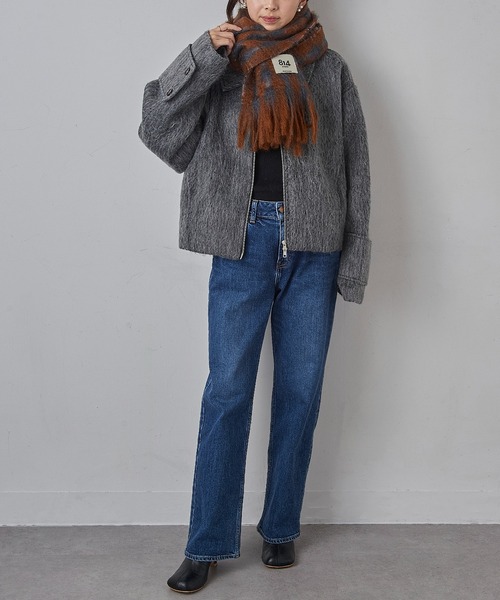 完売⭐︎814 EZCARAY Mia モヘヤストール 赤チェック トゥモローランド