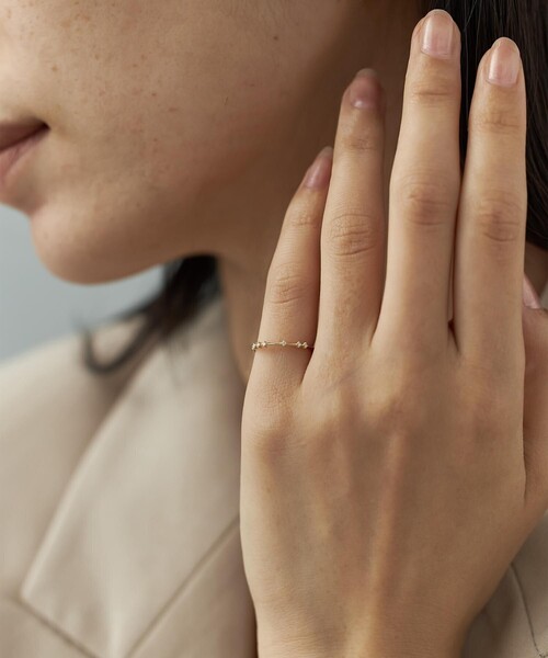 Jouete（ジュエッテ） 指輪 リング K10YG ピンキーリング ダイヤモンド