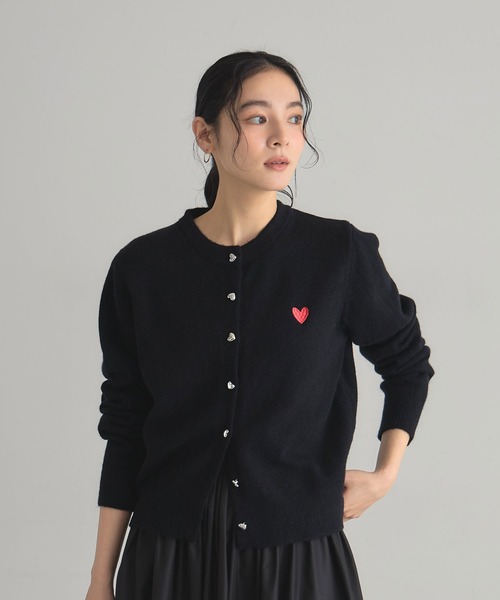 &. NOSTALGIA（ノスタルジア） カーディガン ハート刺繍カーディガン
