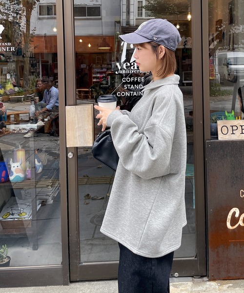 トレーナー スウェット 襟付きポロスウェットトレーナー レディース