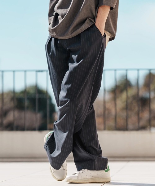 CAMBIO（カンビオ） スラックス mp13384-ストライプワイドスラックス