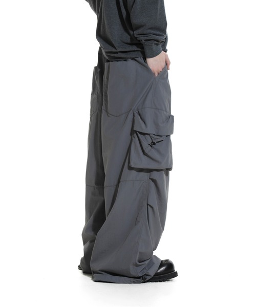 MASONPRINCE カーゴパンツ ワイドシルエット ウエストゴム ナイロン
