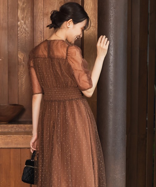 troisiemeCHACO（トロワズィエムチャコ） ドレス 「chaco」ラメドット