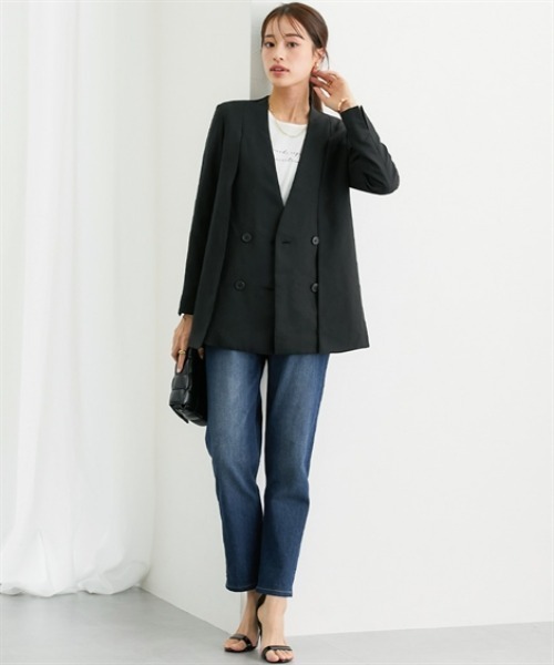 7days Life Styling ジャケット ノーカラージャケット 「レディース