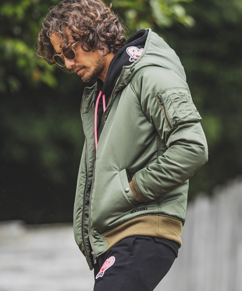 felkod（フィルコッド） ma1 ma-1 mj7974-High Neck Hooded MA-1 Type