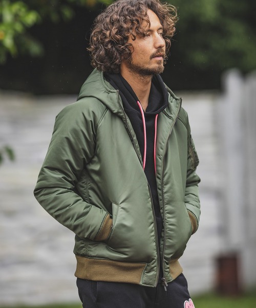 felkod（フィルコッド） ma1 ma-1 mj7974-High Neck Hooded MA-1 Type