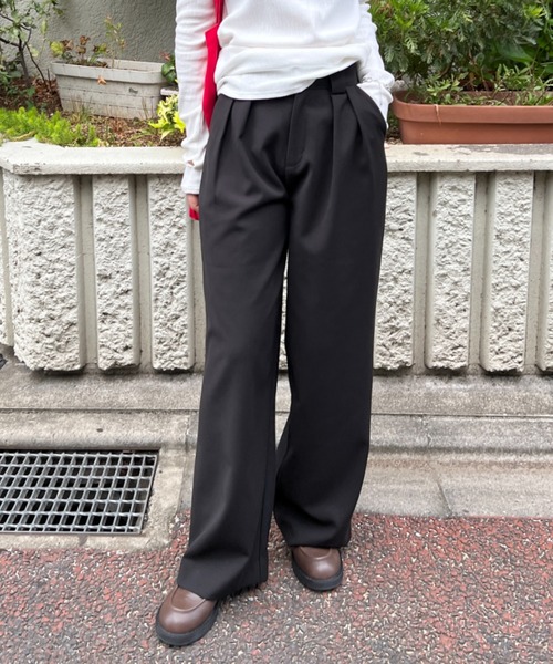 GIUNON スラックス パンツ double tuck wide slacks / ダブルタック