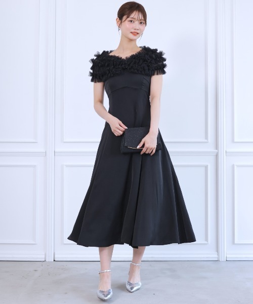 AND COUTURE（アンドクチュール） ドレス チュールケープセットドレス