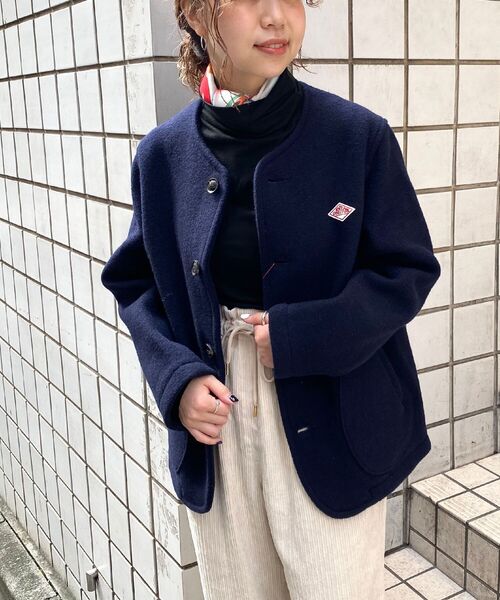 Danton ダントン ノーカラー ジャケット ネイビー 38 Danton ダントン