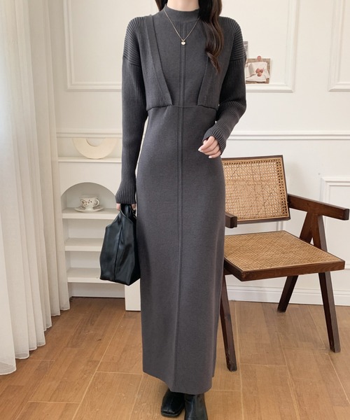 ABITOKYO（アビトーキョー） ワンピース レイヤード風センターライン