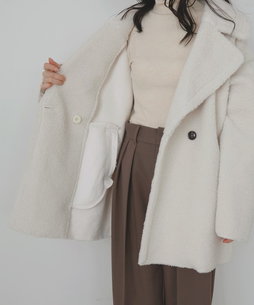LIAN（リアン） ムートンコート ボアコート テーラードボアミドル