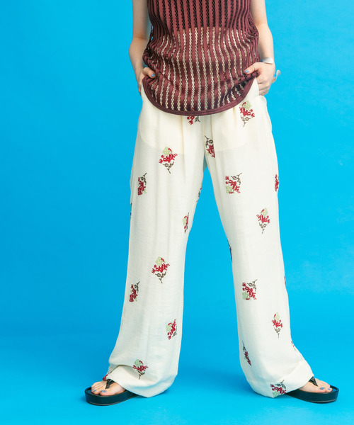 KBF（ケービーエフ） パンツ エンブロイダリーイージーパンツ