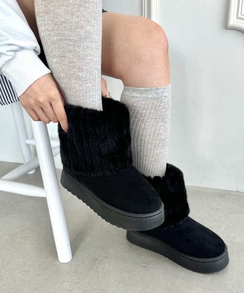 SOLLON.（ソルロン） ブーツ ファーレッグカバームートンブーツ