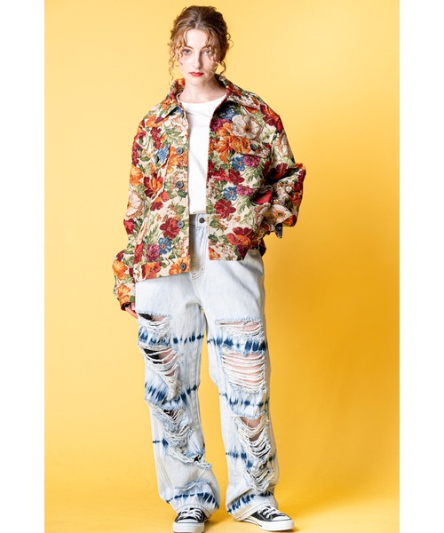 コート ジャケット a.p.o.v. ゴブラン花柄ショート丈ジャケット メンズ