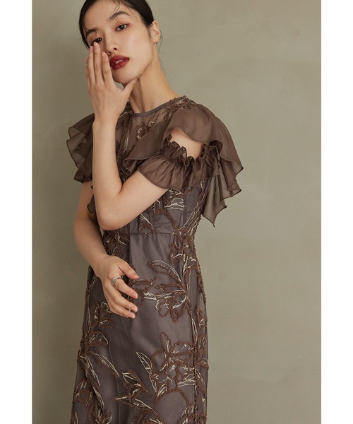 niana（ニアナ） ドレス フェザーフラワーフレアスリーブドレス 結婚式