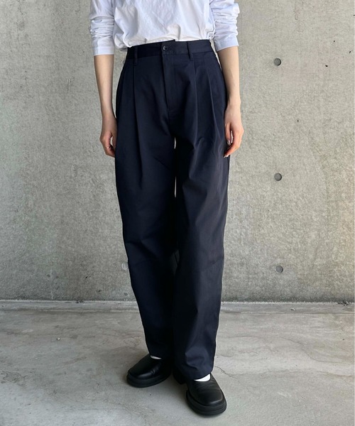 マルチサイズ チノパン ツータックテーパードチノ レディース