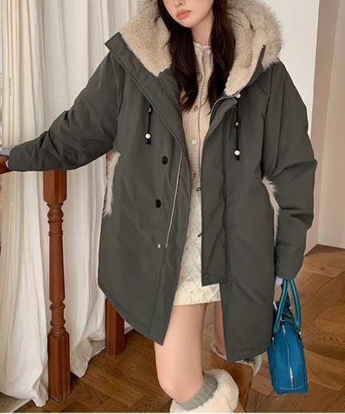 NEW GENTLEMAN ミリタリージャケット モッズコート オスロ ボアフード