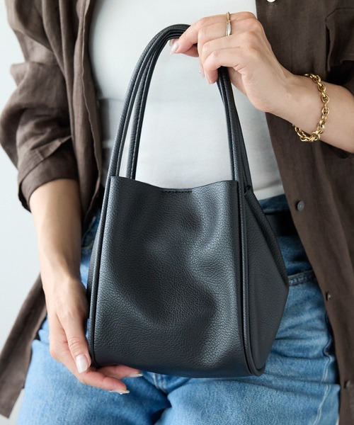 Lien Select ショルダーバッグ バッグ ポーチ付ソフトレザー調ミニ