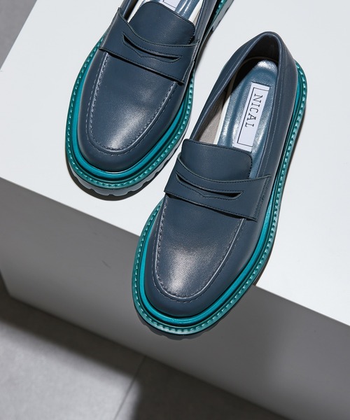 NICAL ローファー 「本革」「NICAL」カラー厚底ローファー/34305