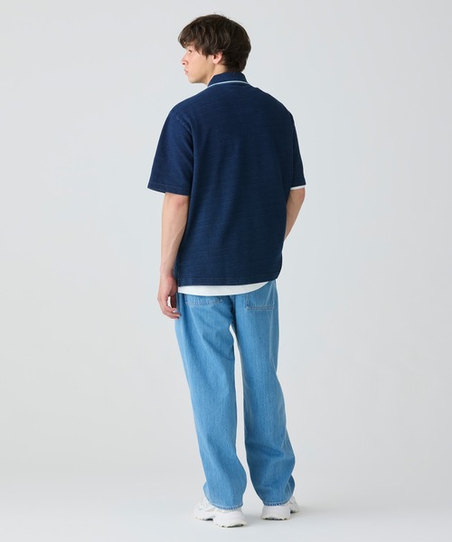 LACOSTE（ラコステ） ポロシャツ 配色リブニットインディゴポロシャツ