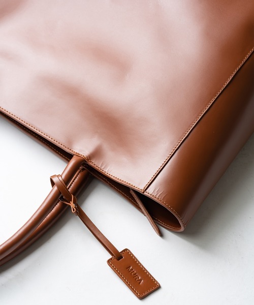 MURA（ムラ） トートバッグ 本革 カウレザー 大容量 シンプル トート