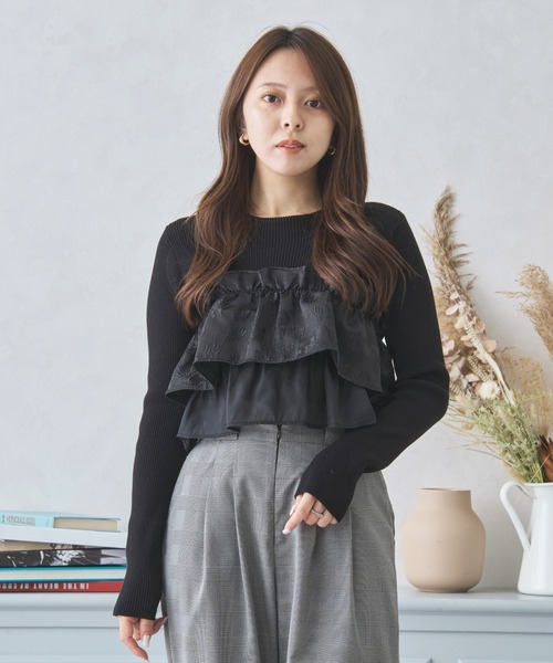 MISCH MASCH（ミッシュマッシュ） ニット セーター ジャガードフリル