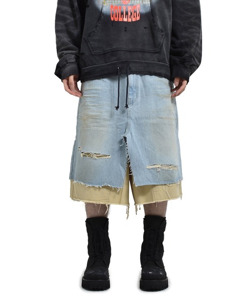 PROJECT GR パンツ LAYERED SKIRT SHORTS メンズ レディース