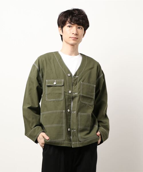 THISIS カバーオール ダック ノーカラーワーク カバーオール メンズ