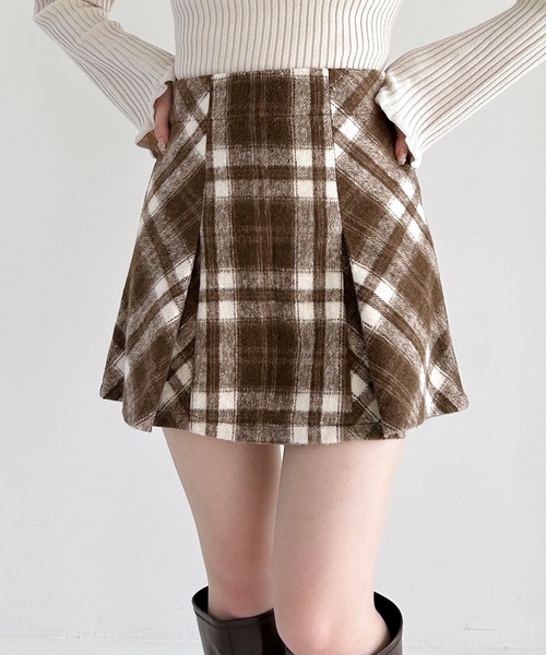 Heather（ヘザー） スカート シャギーチェックミニスカート 249317