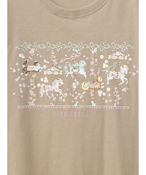 PINK HOUSE（ピンクハウス） tシャツ メリーゴーラウンドプリント