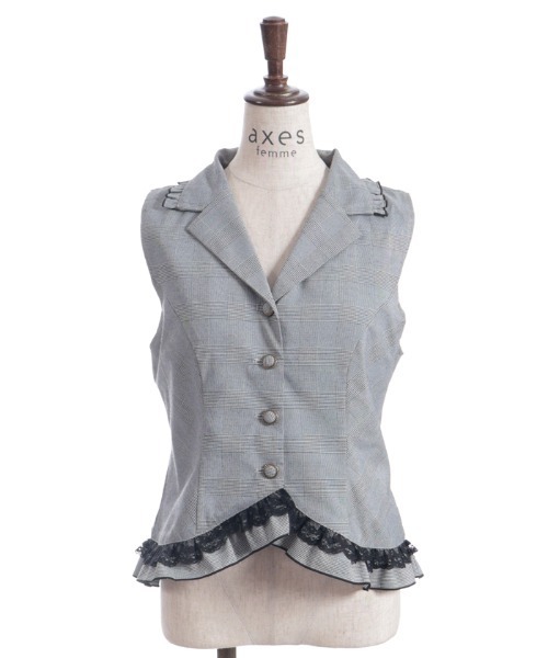 axes femme（アクシーズ ファム） ベスト ジレ レースフリルミディ