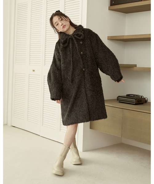 moi tytto（モイテュット） コート アウター 「取り外しリボン付き