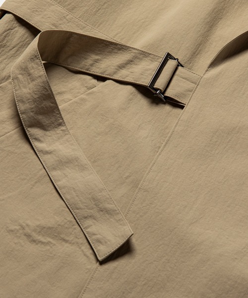meanswhile（ミーンズワイル） トレンチコート コート Nylon Wrap Over