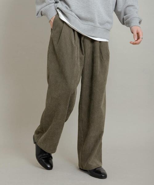 SENSE OF PLACE by URBAN RESEARCH パンツ ブロックコーデュロイワイド