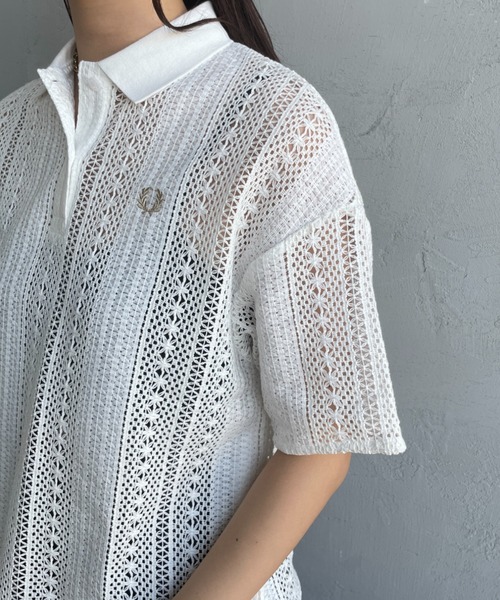 FRED PERRY（フレッドペリー） ポロシャツ 総柄レ―スポロシャツ