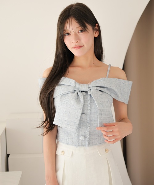 LIP SERVICE（リップサービス） ブラウス シャツ ツイードリボン