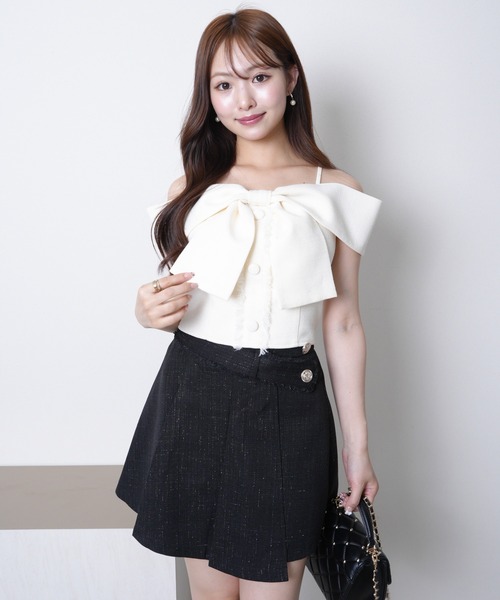 LIP SERVICE（リップサービス） ブラウス シャツ ツイードリボン