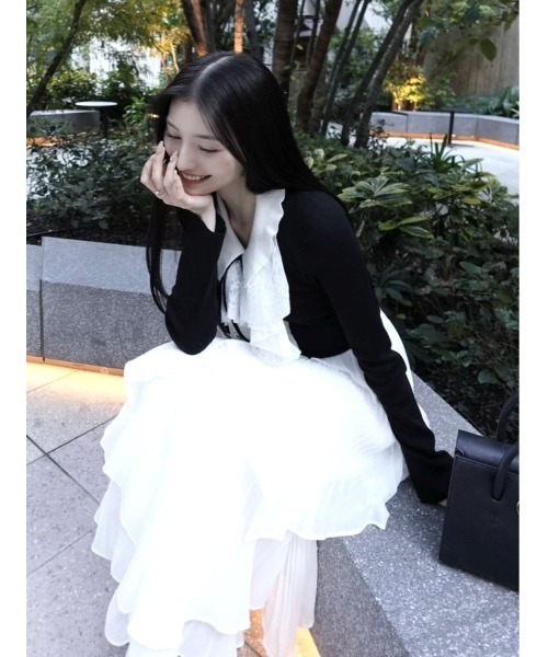 SNIDEL（スナイデル） ニット セーター Sustainableレイヤードラッフル