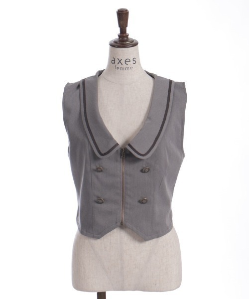 axes femme（アクシーズ ファム） ベスト ジレ ディープネックジップ