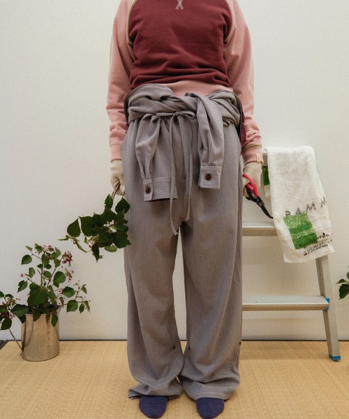 PAMM（パム） オールインワン 肌色のストライプジャンプスーツ