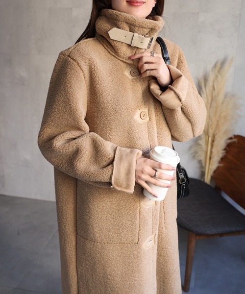 sakishimatokyo ムートンコート ボアコート シングルブレスト