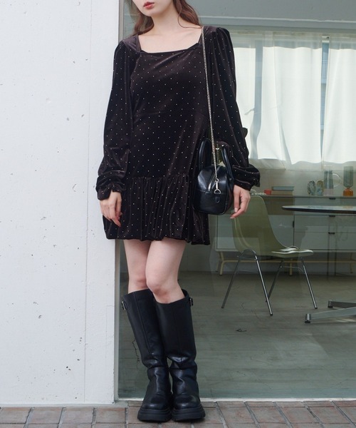 Kastane（カスタネ） ワンピース 「結婚式/オケージョン」ベロア